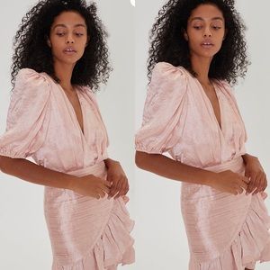 Free People Ronny Kobo Mindy Dress In Blush  L